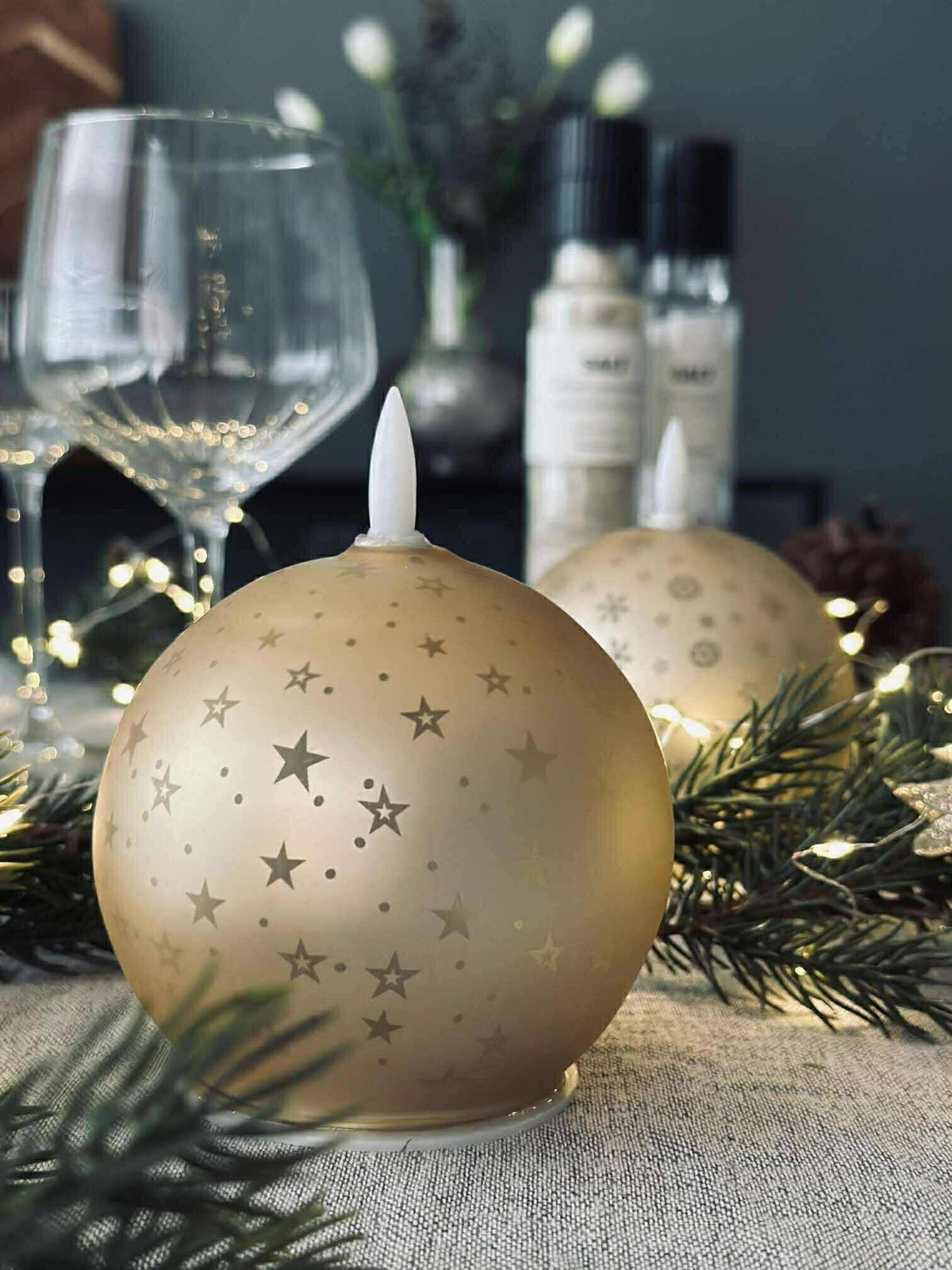 Julelys Gold XMAS 10 cm.