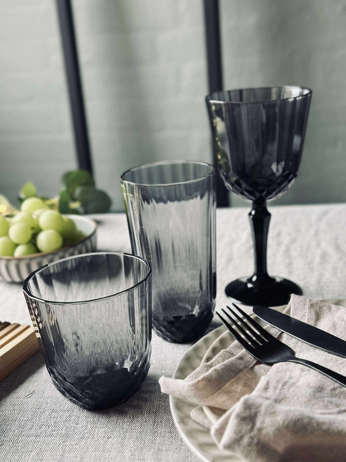 Vannglass Sanna grey 345 ml.
