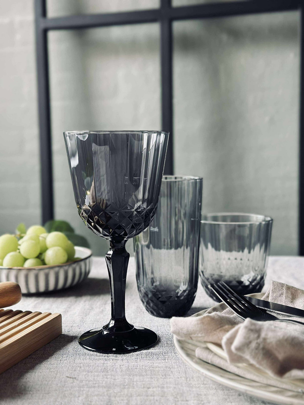 Vannglass Sanna grey 345 ml.