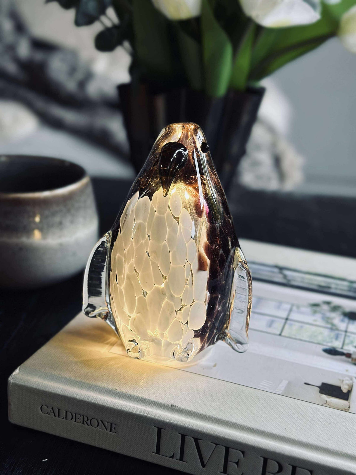 Pingvin med LED-lys