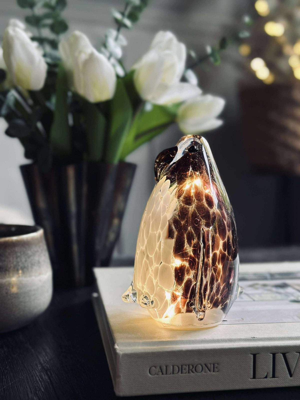 Pingvin med LED-lys