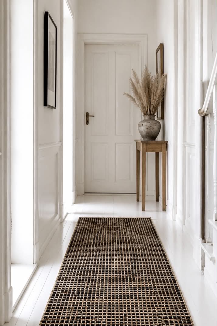Gulvteppe i skinn og jute / badematte - 70x140