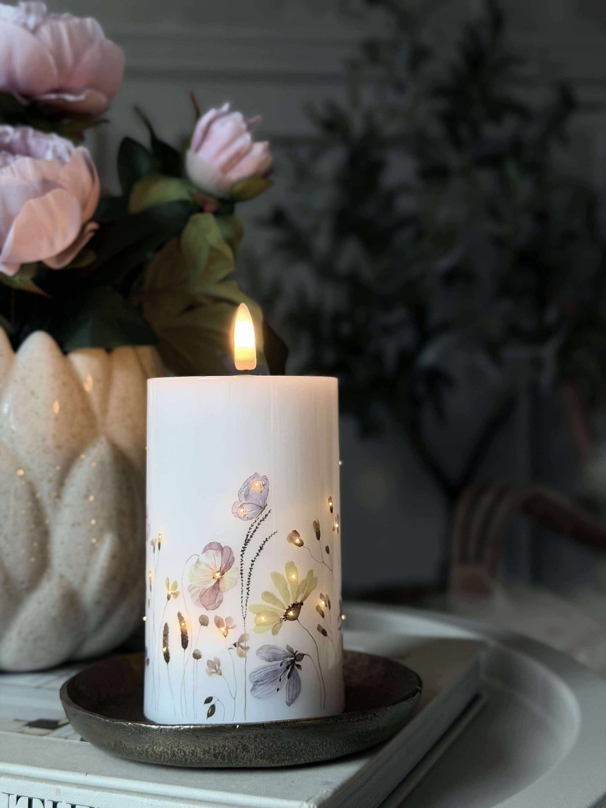 LED Blokklys Flower TWINKLE - 12,5cm