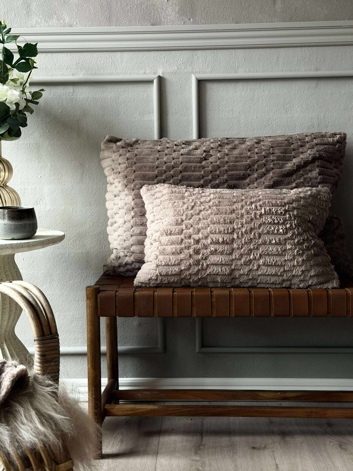 Pute med fyll - Taupe