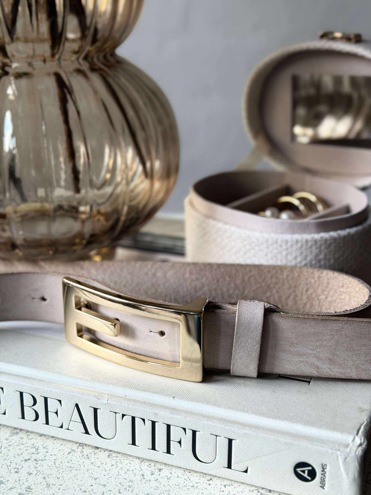 Jeans belte - Sand