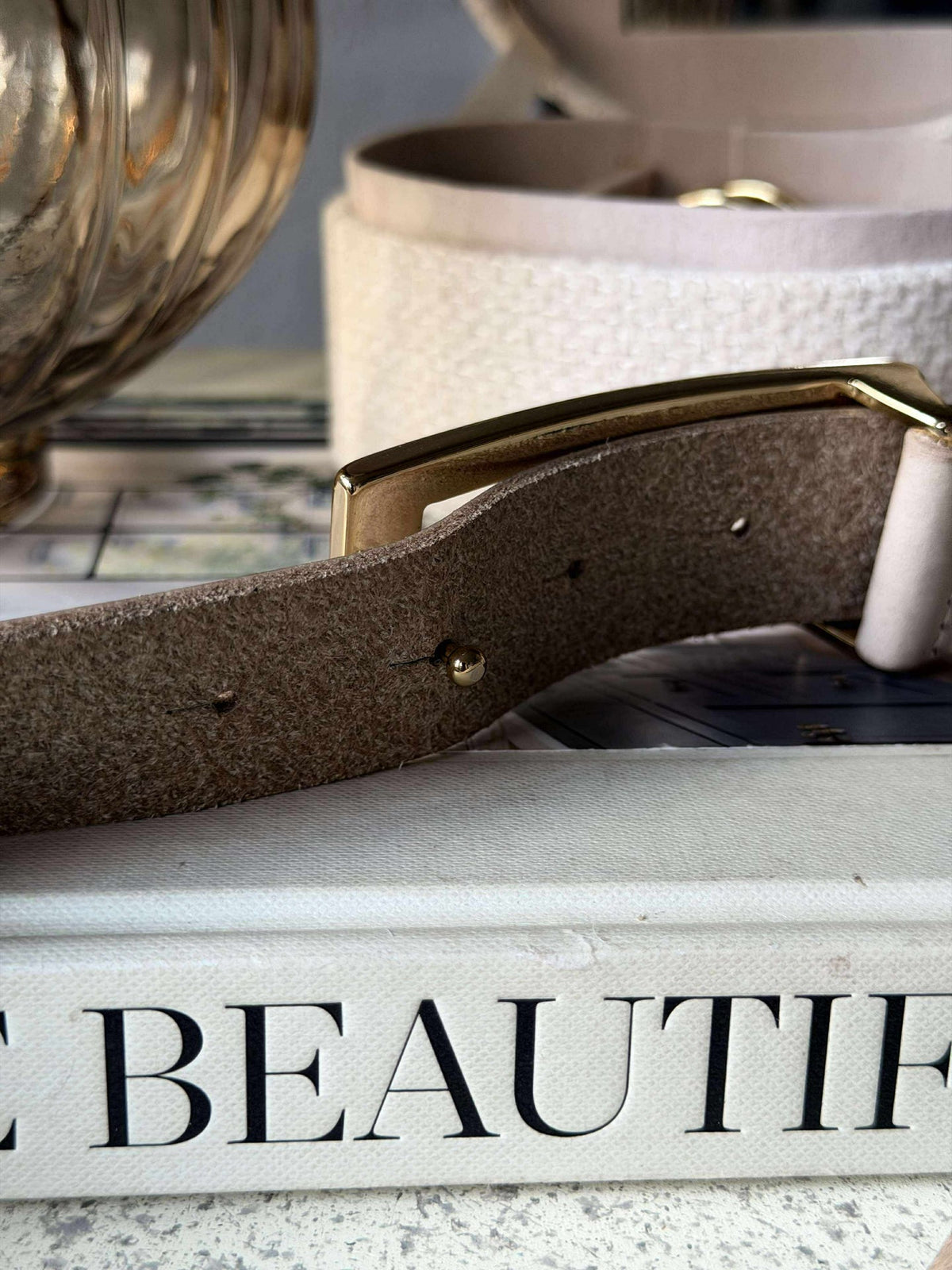 Jeans belte - Sand