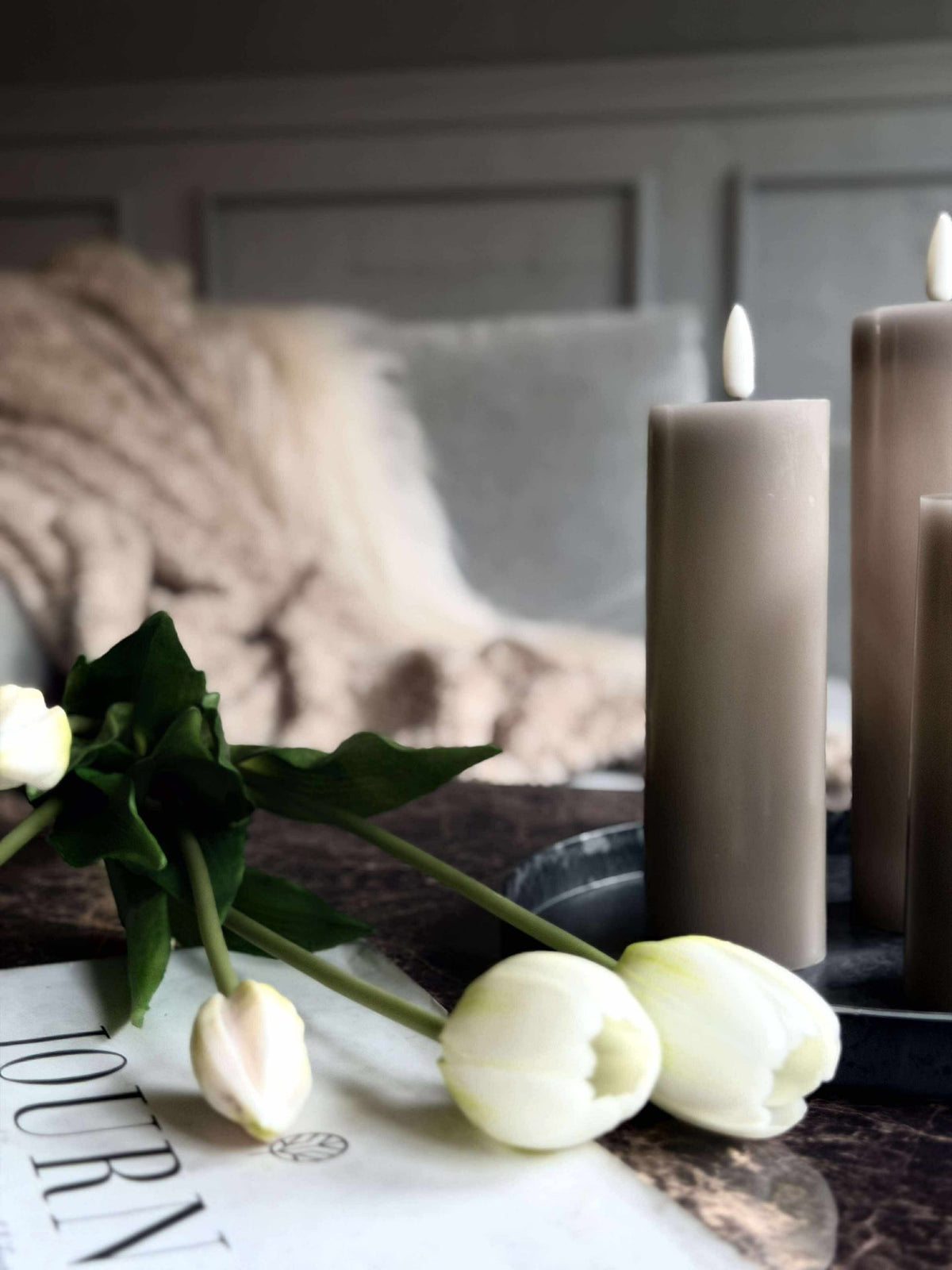 LED blokklys / Sand – 3 stk. Lys – inkl. fjernkontroll // Gaveeske