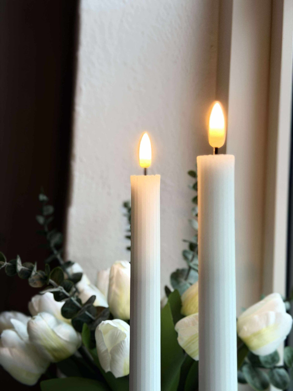LED Kubelys med riller - 22 cm