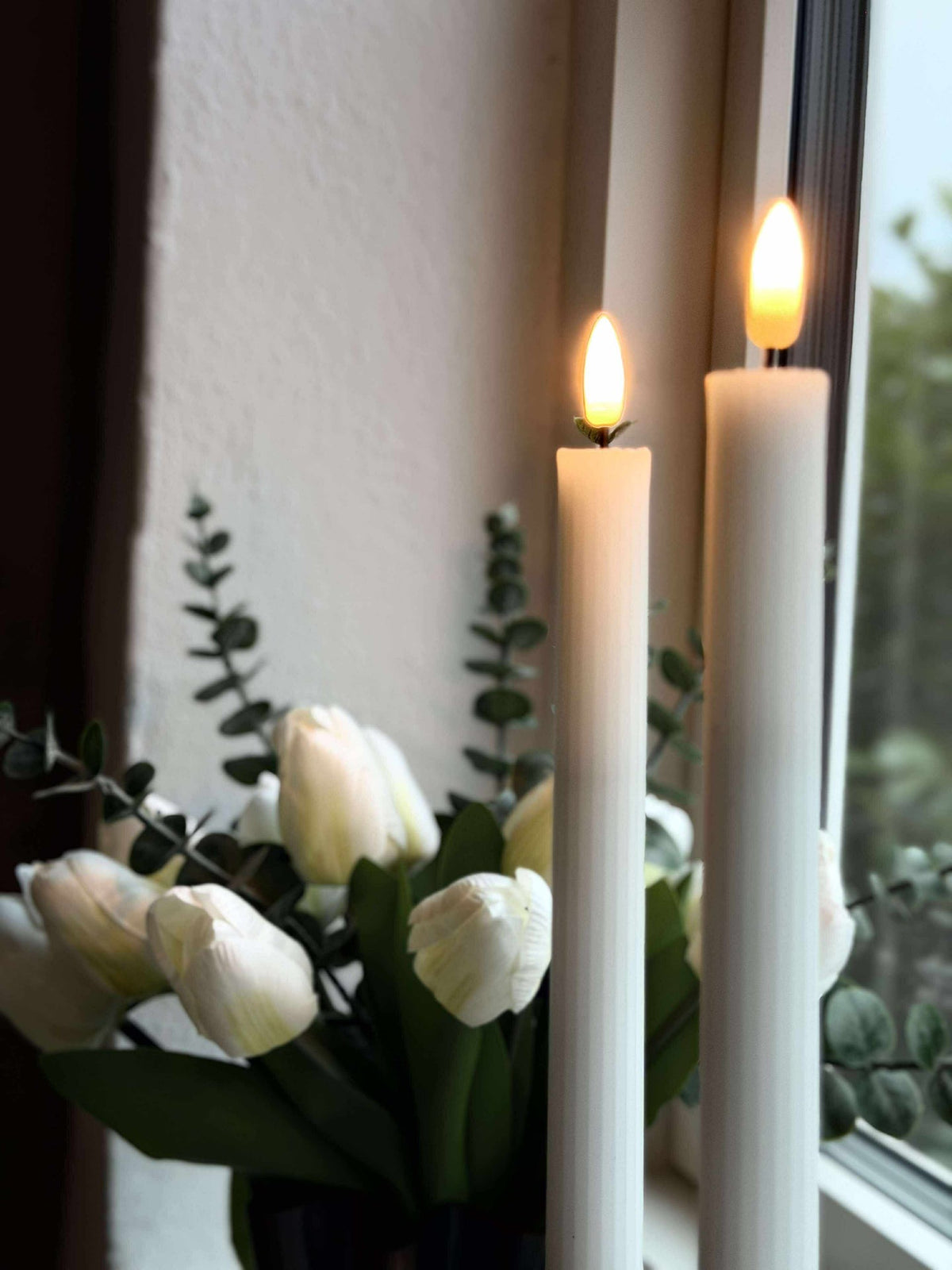 LED Kubelys med riller - 22 cm