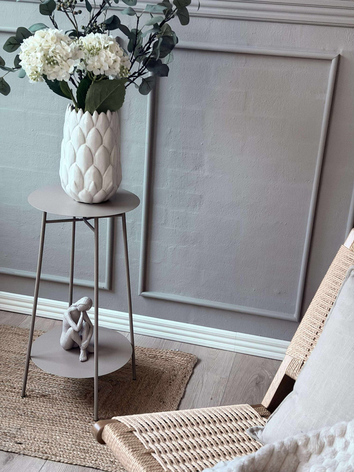 Sidebord med hylle - Taupe