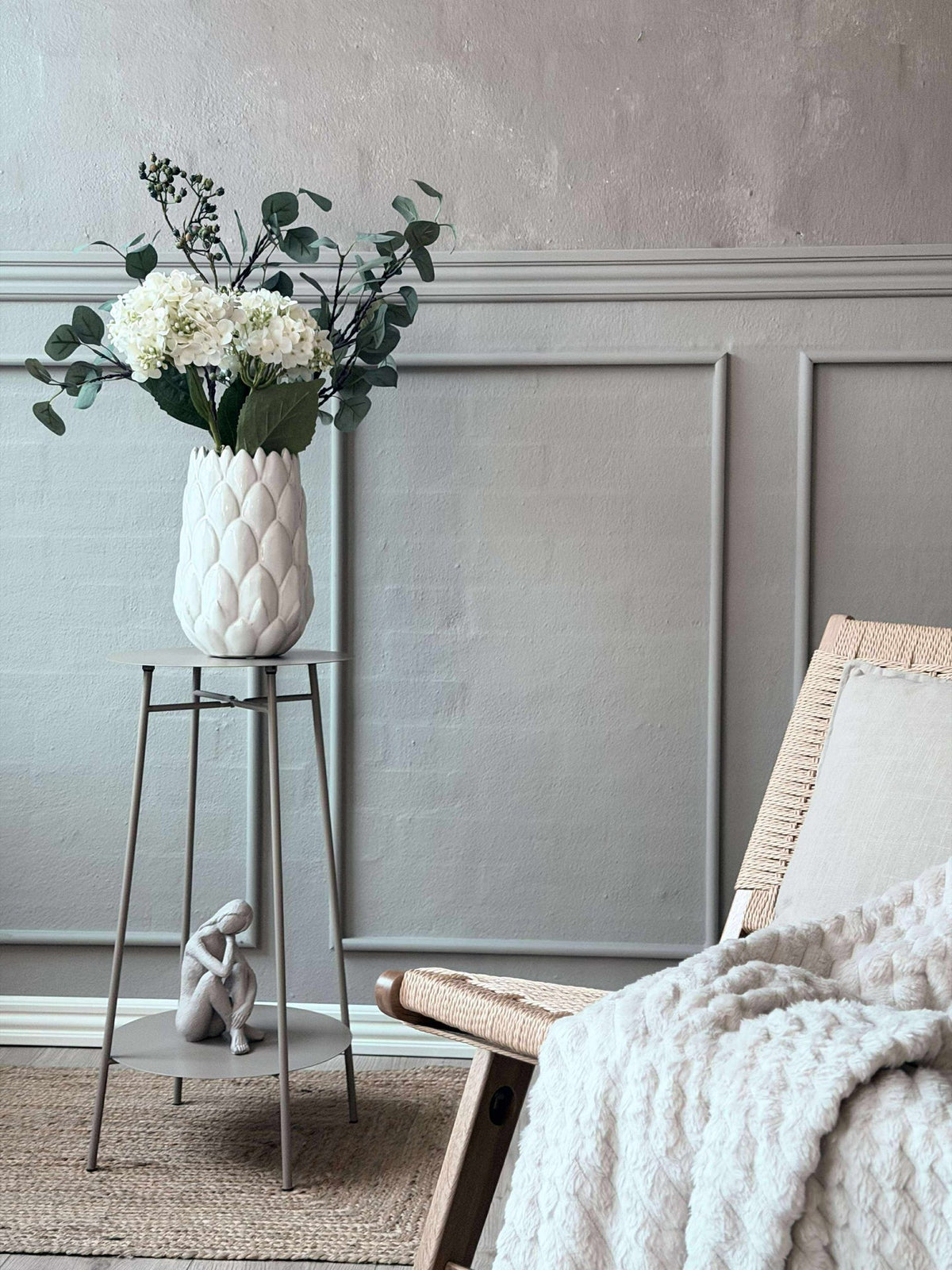 Sidebord med hylle - Taupe