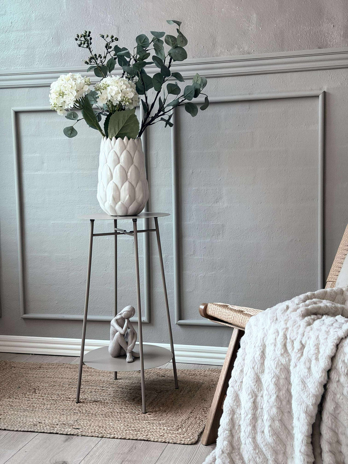 Sidebord med hylle - Taupe