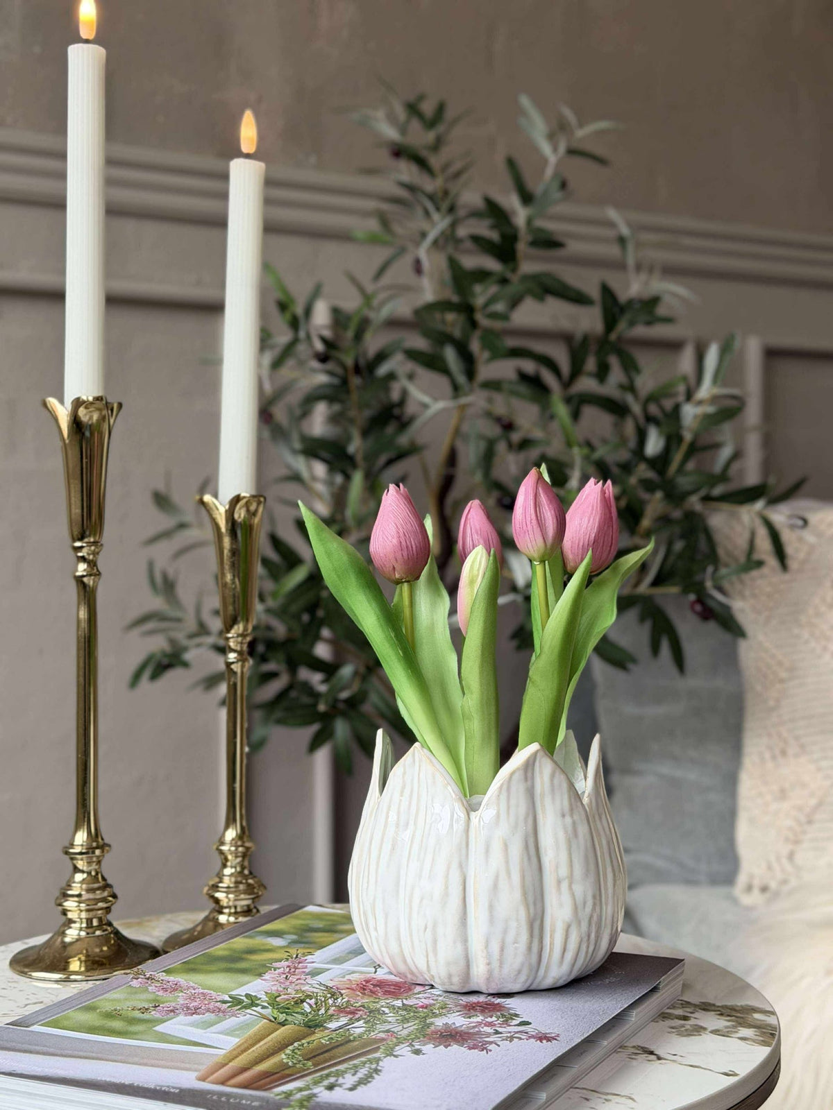 Tulipan i potte - Mørk rosa