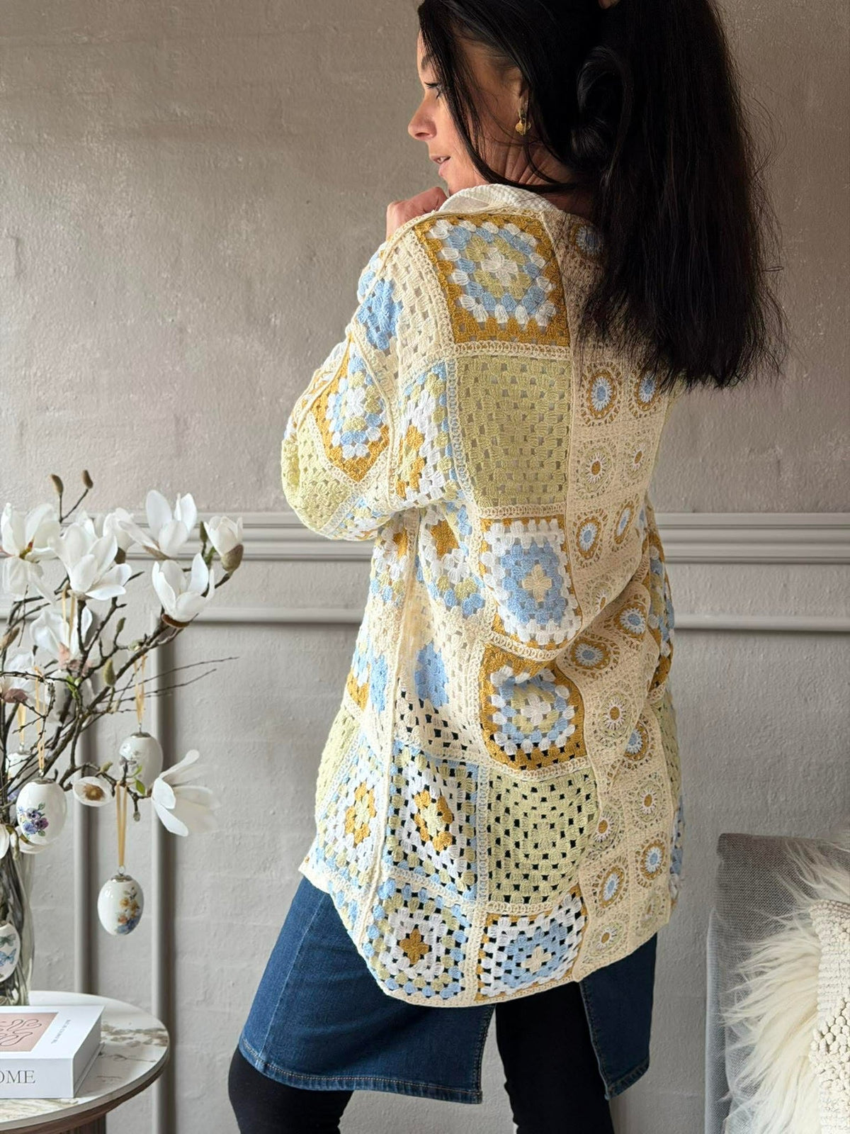 Cardigan Boho - Lys grønn
