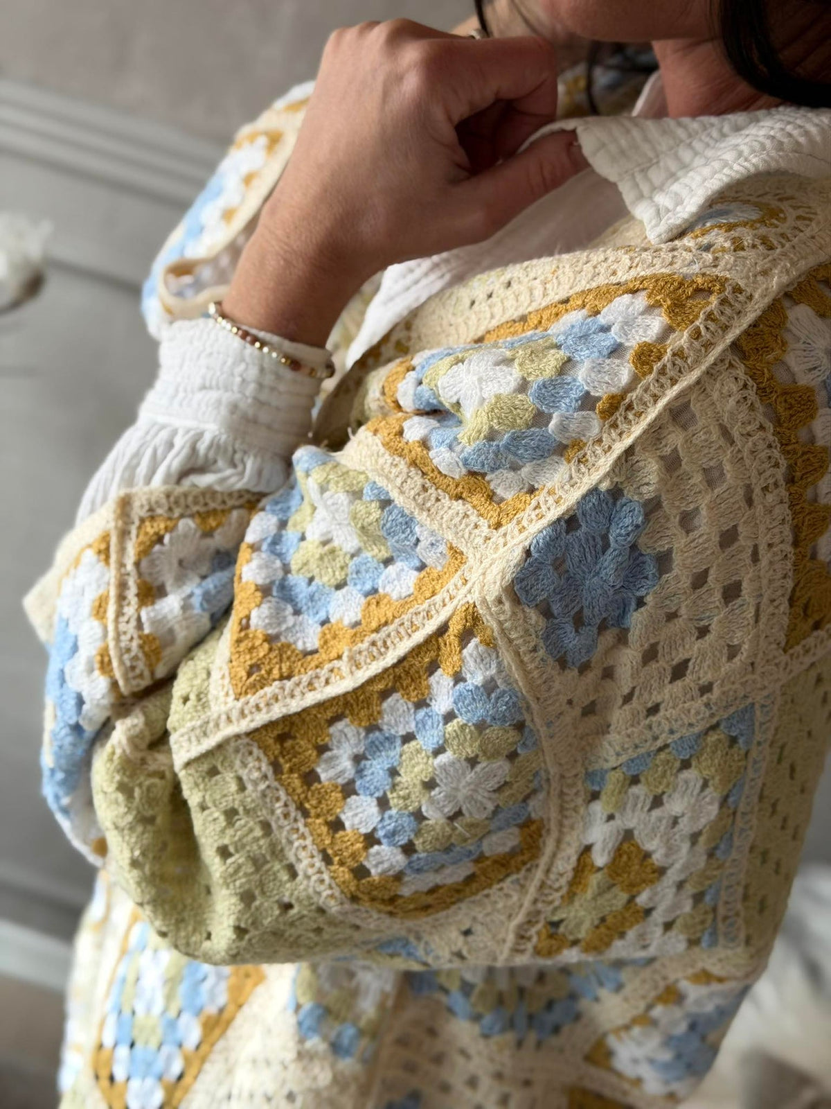 Cardigan Boho - Lys grønn