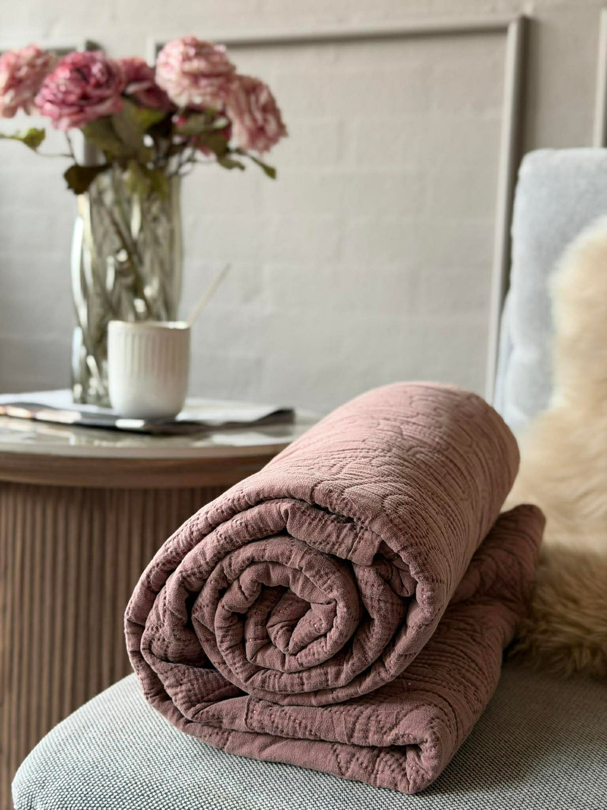 Plaid Quilt Rose Stonewashed