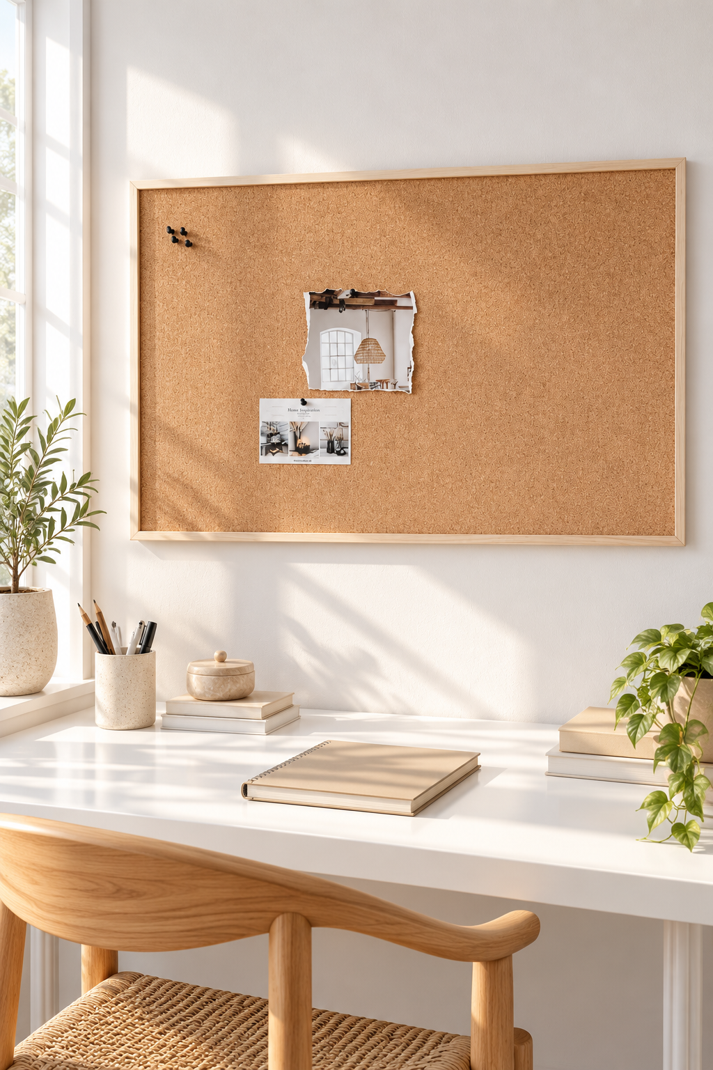 Kork oppslagstavle med natur ramme – 60×100 cm