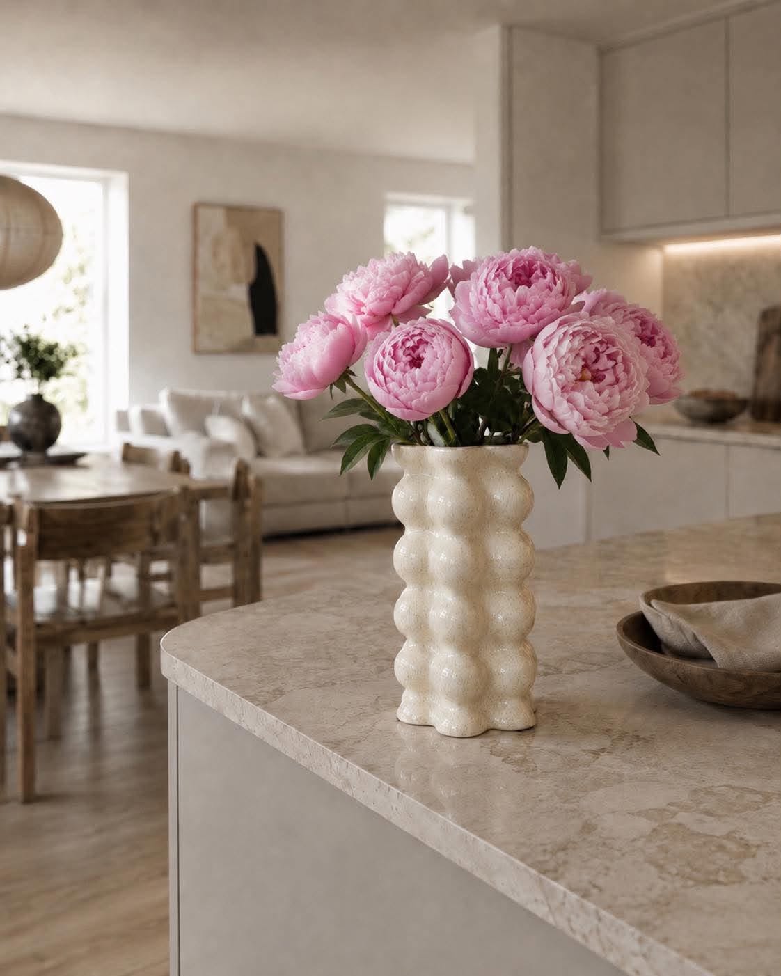 Vase keramikk - Krem