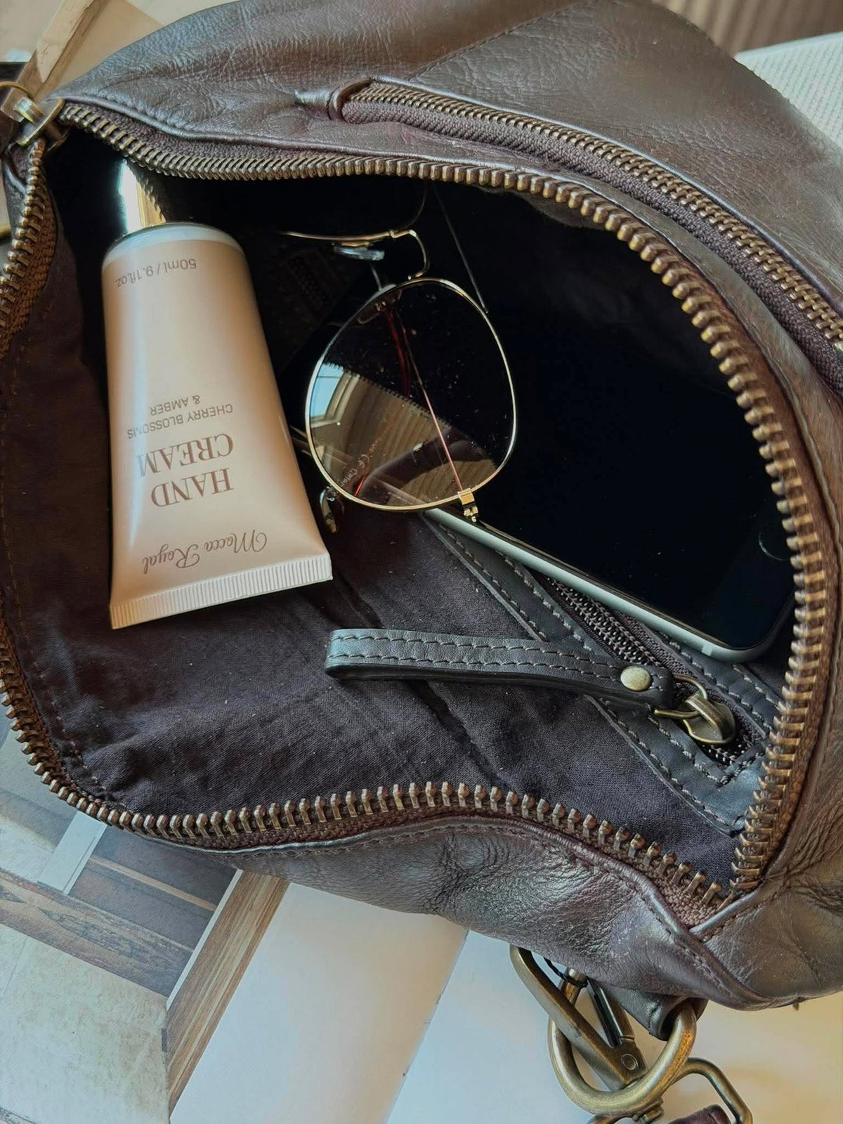 Bumbag Washed cow - Mørk brun