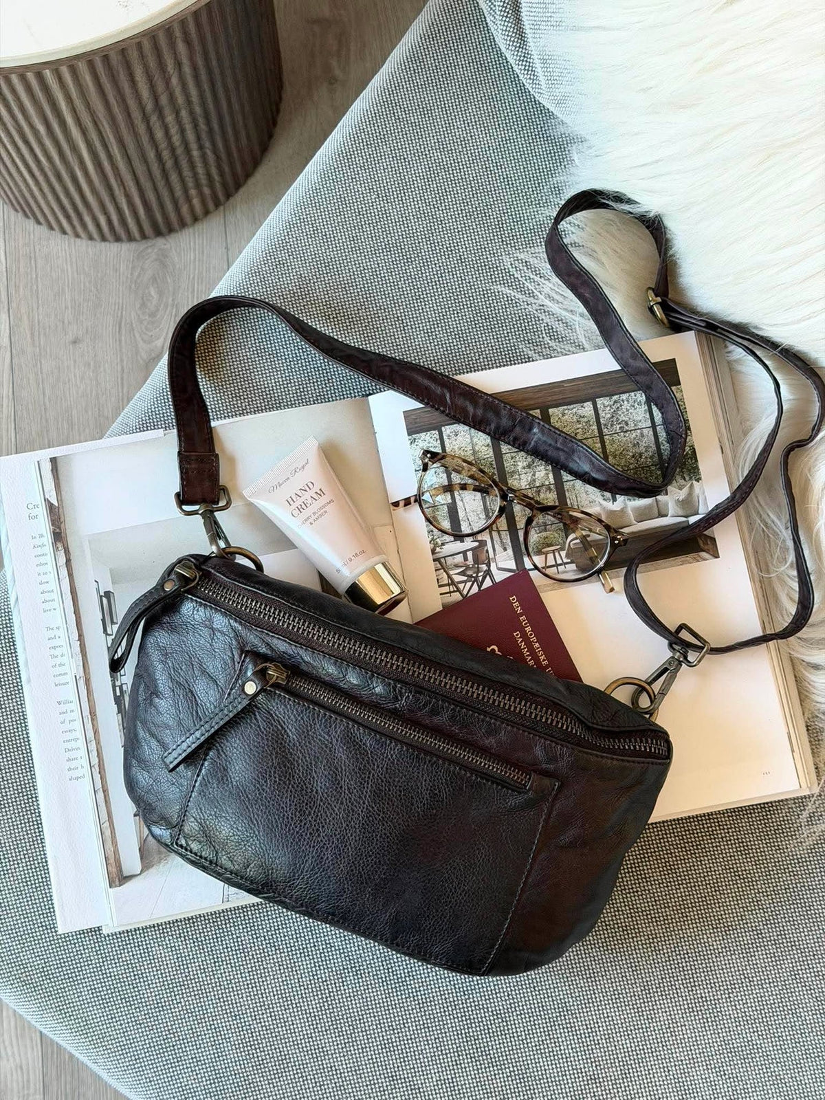 Bumbag Washed cow - Mørk brun