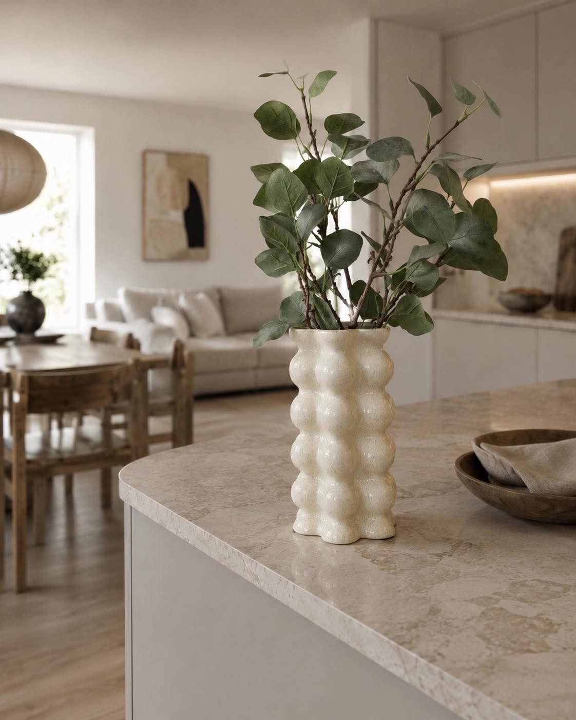 Vase keramikk - Krem