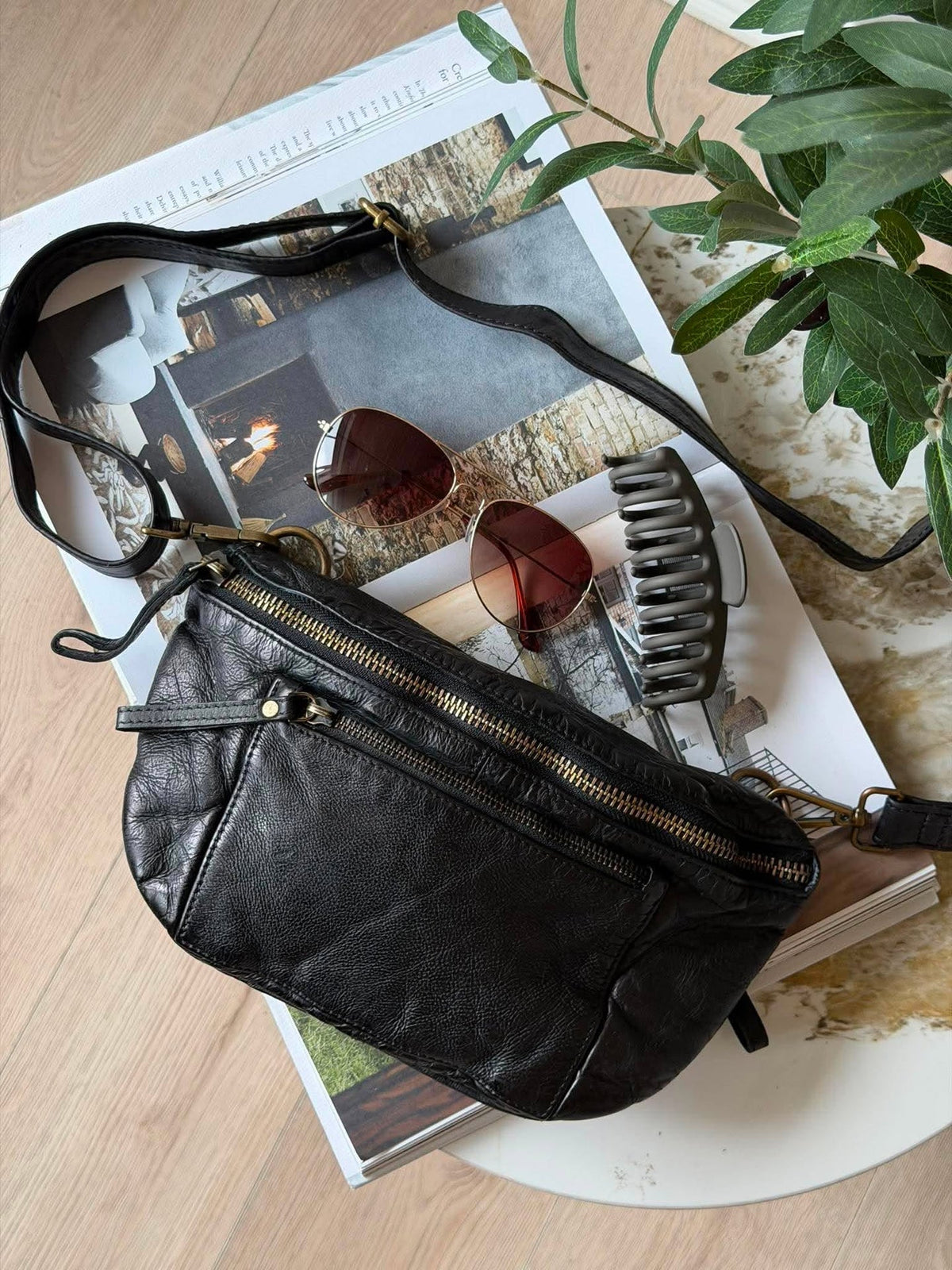 Bumbag Washed cow - Black