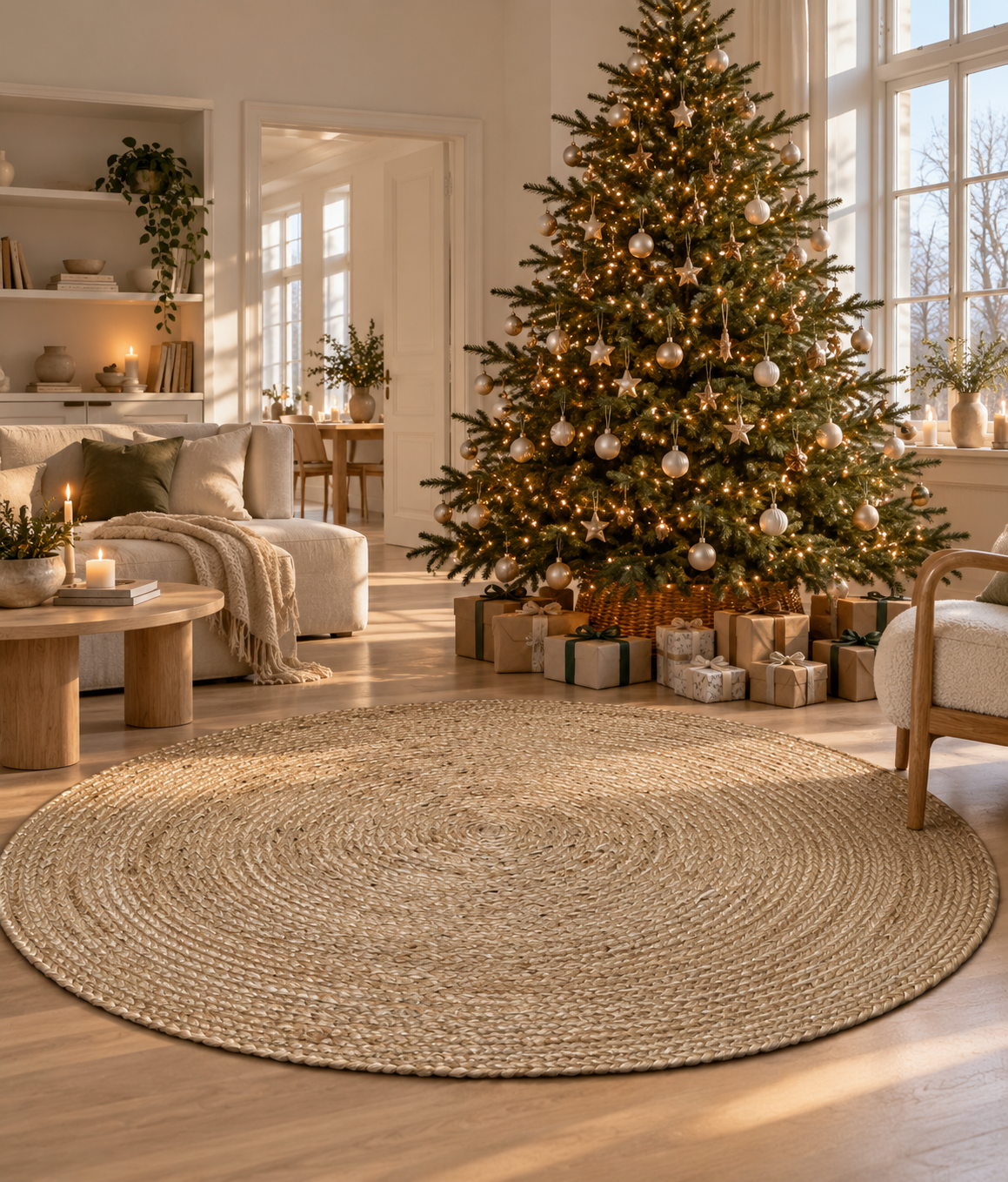 Gulvteppe i Jute - Ø150 cm