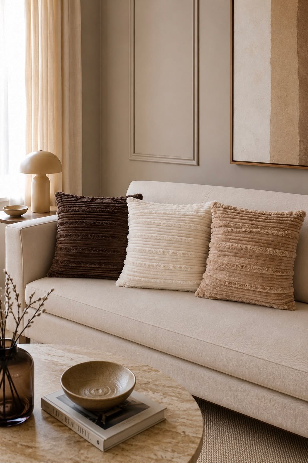 Pute med fyll 45x45 cm - Brown