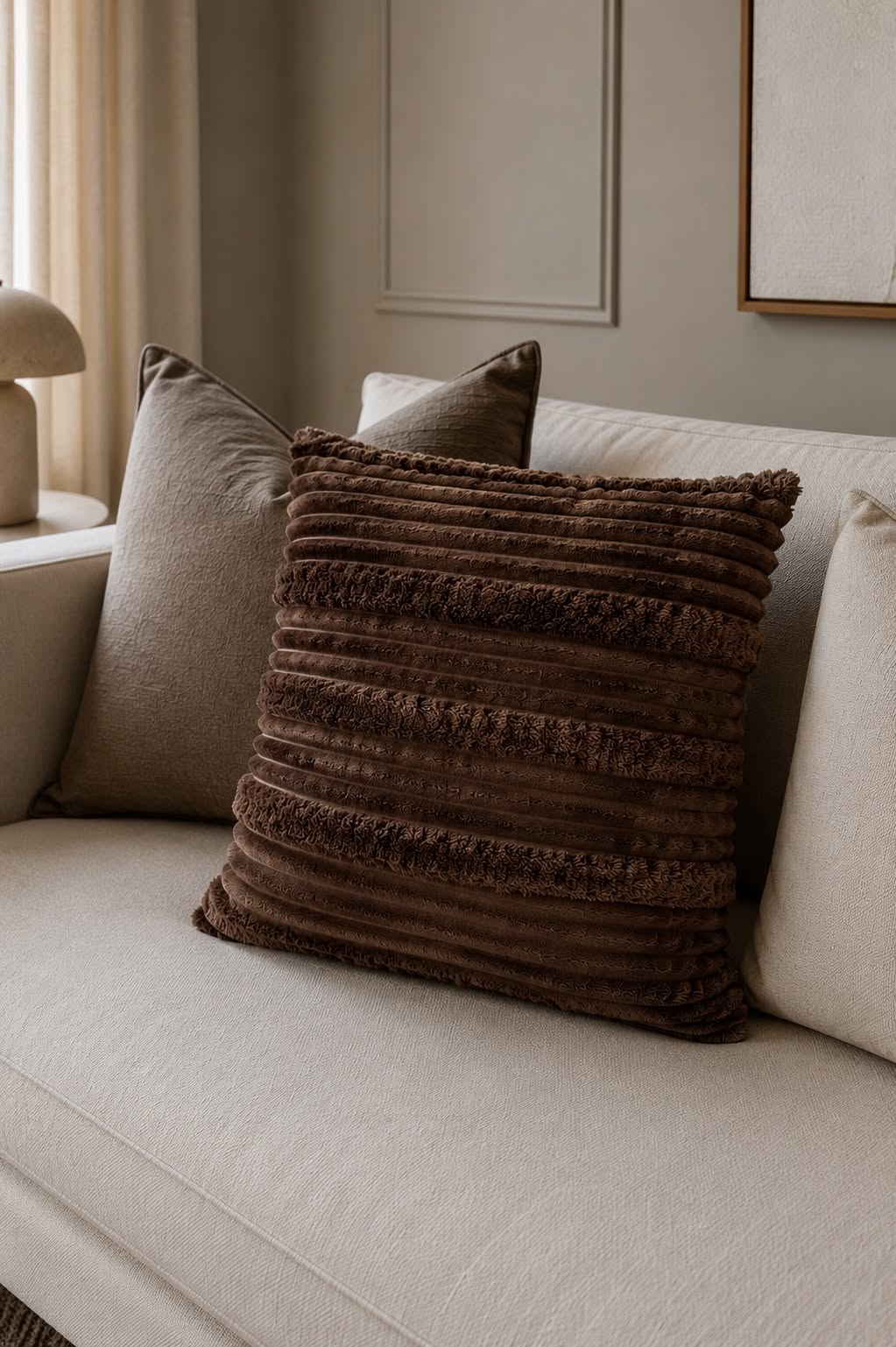 Pute med fyll 45x45 cm - Brown