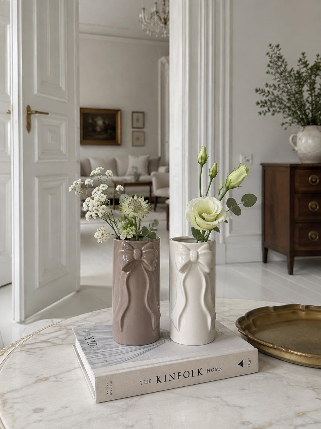 Vase med sløyfe - White