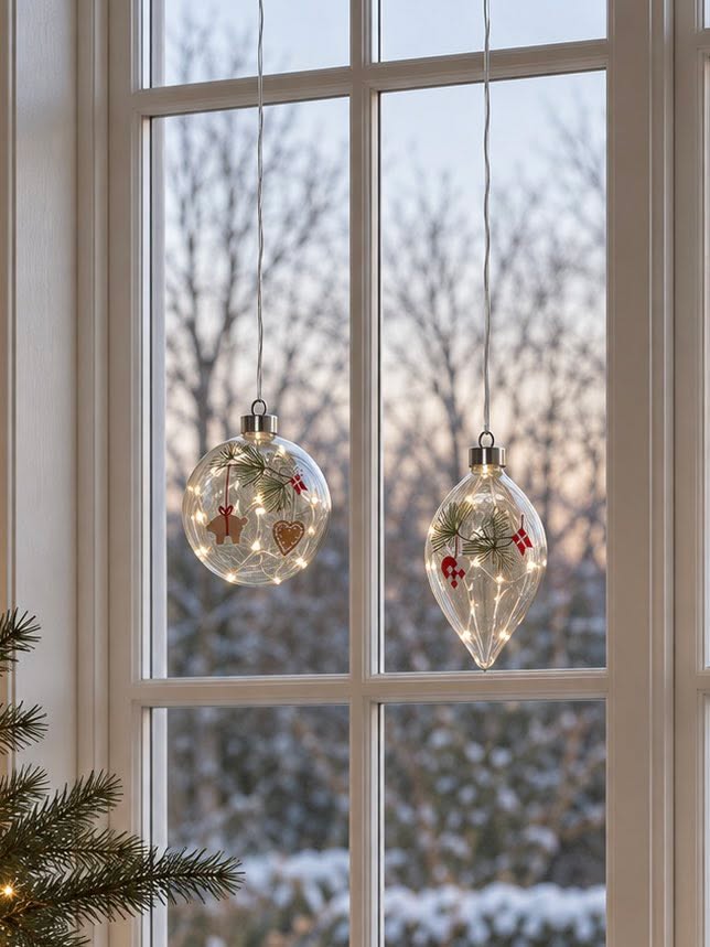 Julekuler med led lys