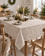 Dug JACQUARD blomst Sand på bord til jul med levende lys og pynt