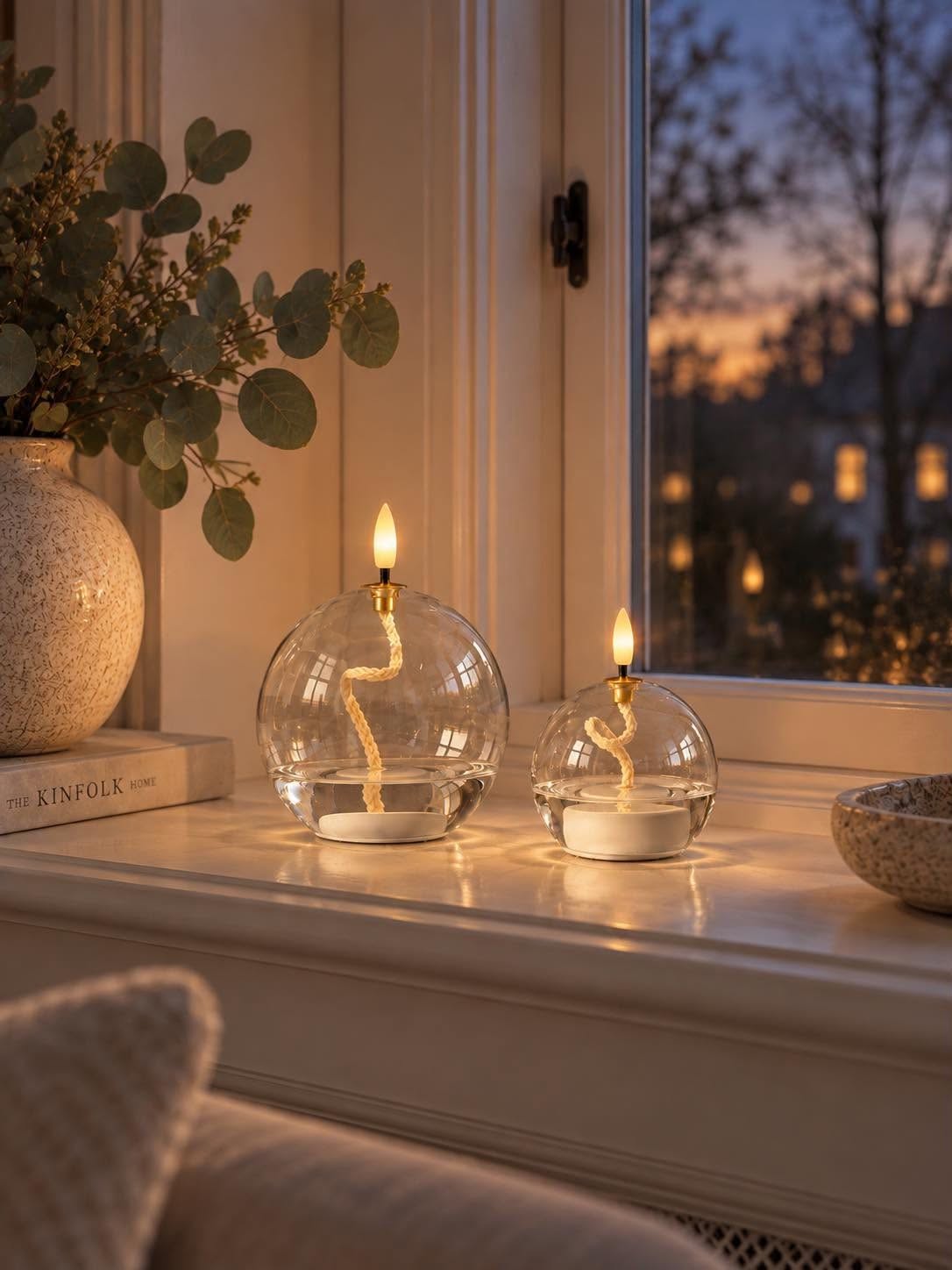 Oljelampe med LED-lys