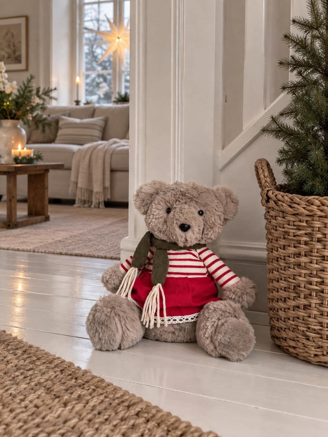 Bamse med strikk - Jul