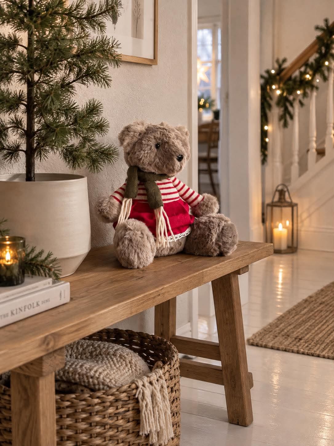 Bamse med strikk - Jul