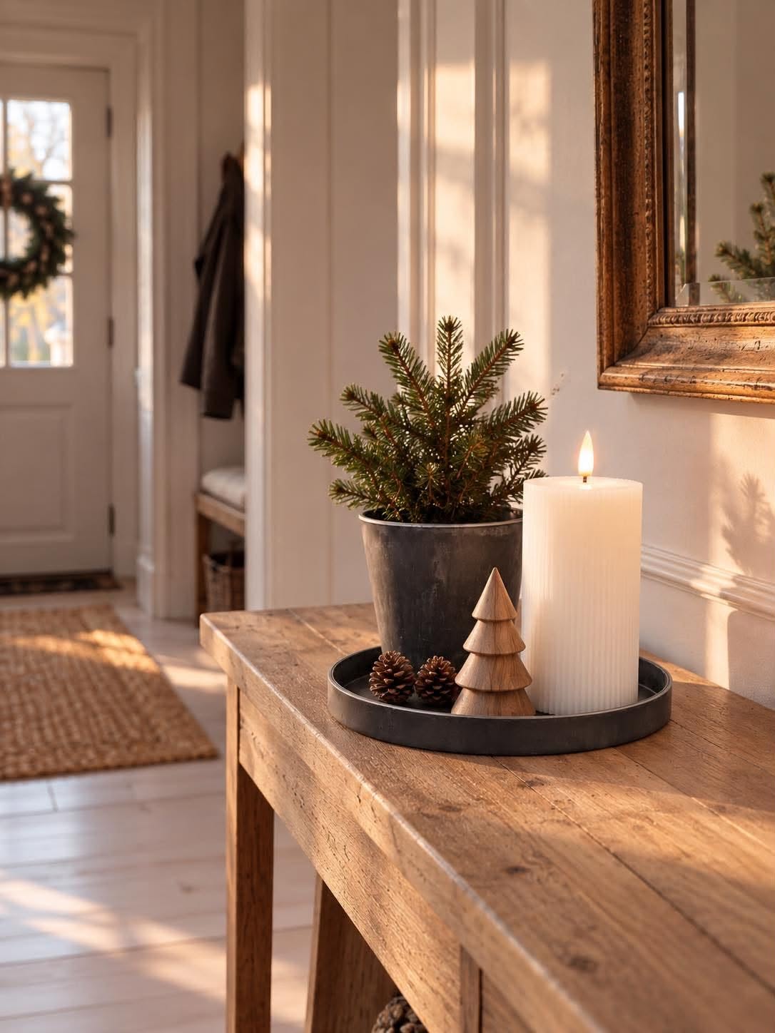 Rund brett / fat i betong-look – liten