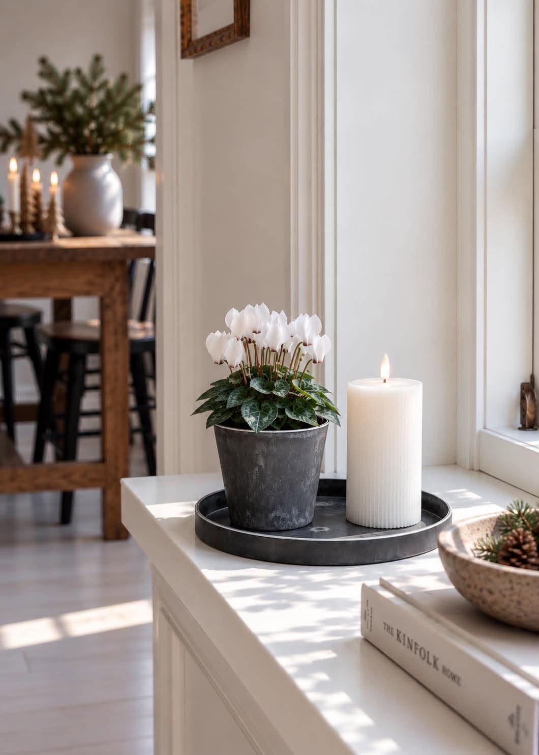 Rund brett / fat i betong-look – liten