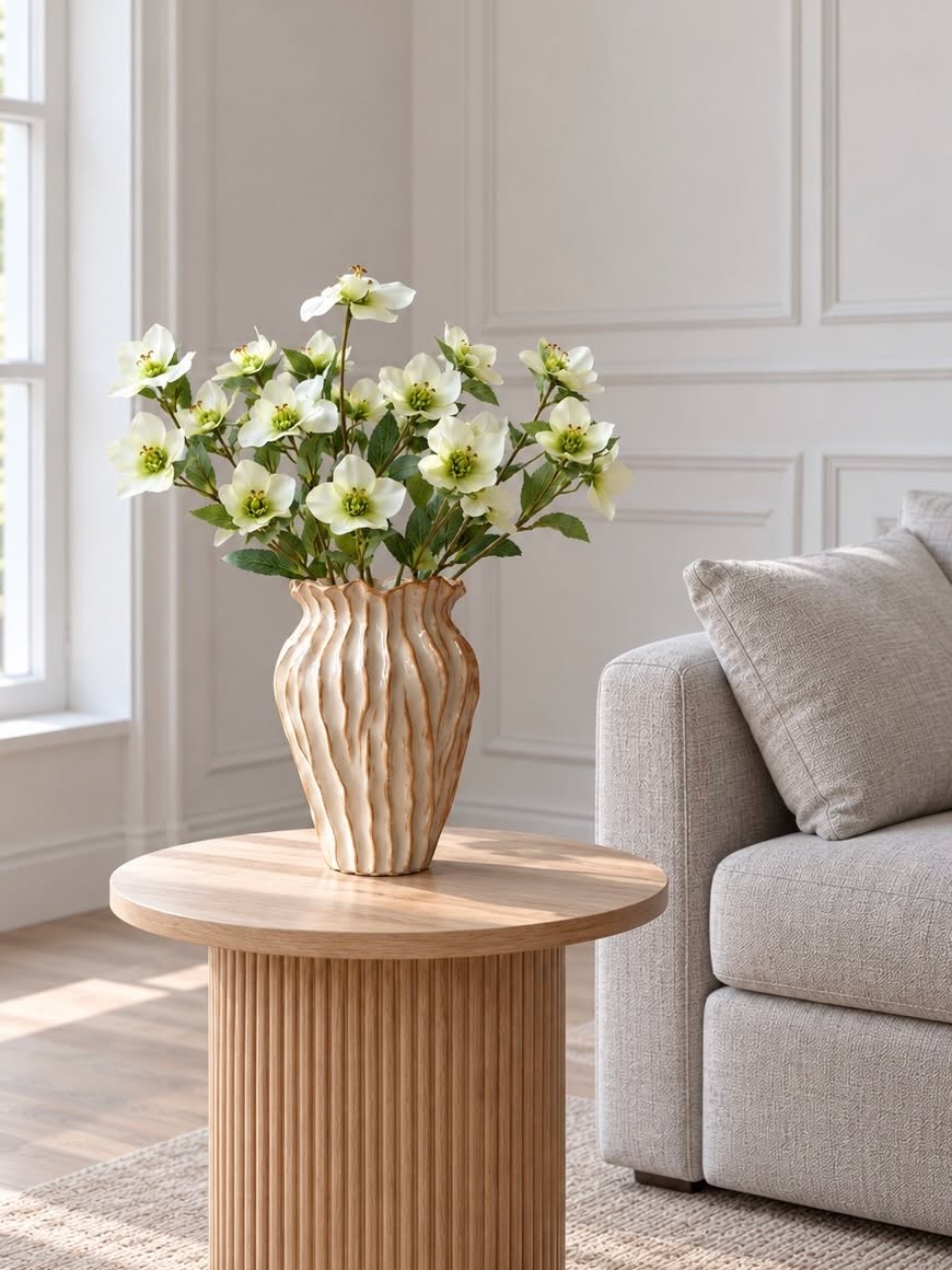 Julerose hvit – Kunstig blomst