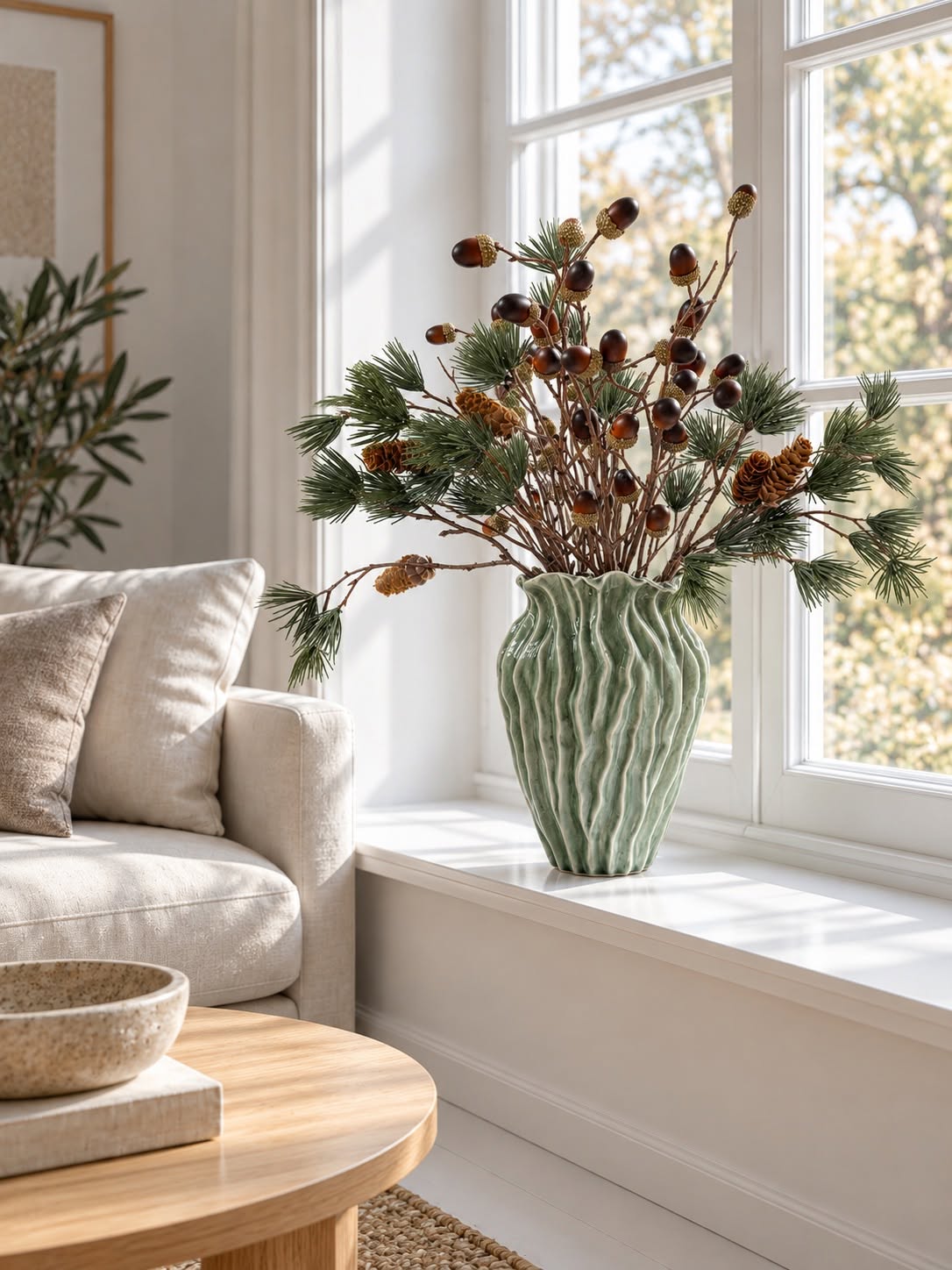 Vase steintøy - Mint