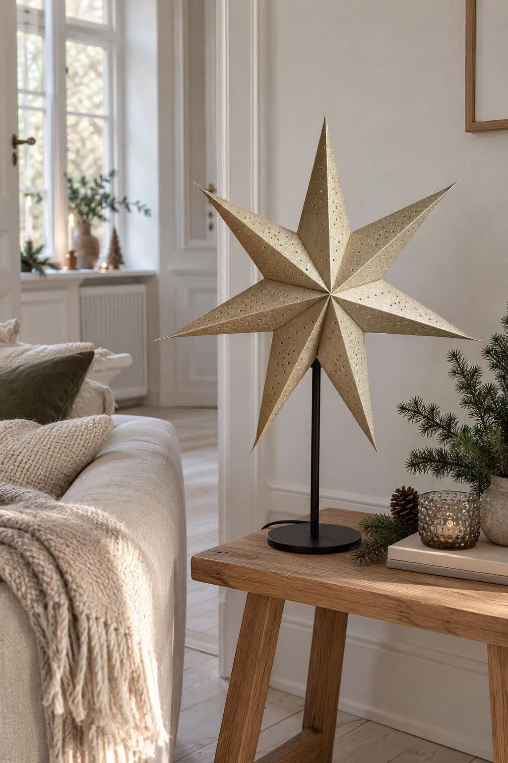 Stjerne bordlampe - Gull
