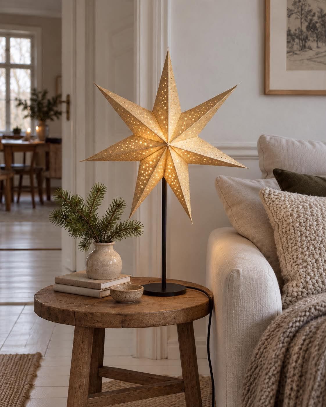 Stjerne bordlampe - Gull