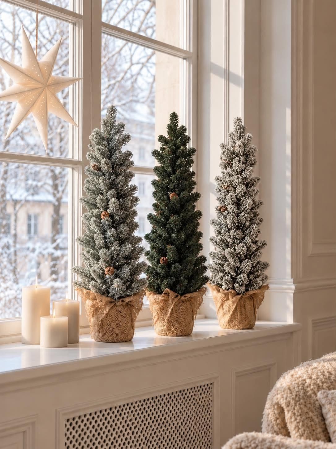 Tre i potte - MIX – kunstig juletre