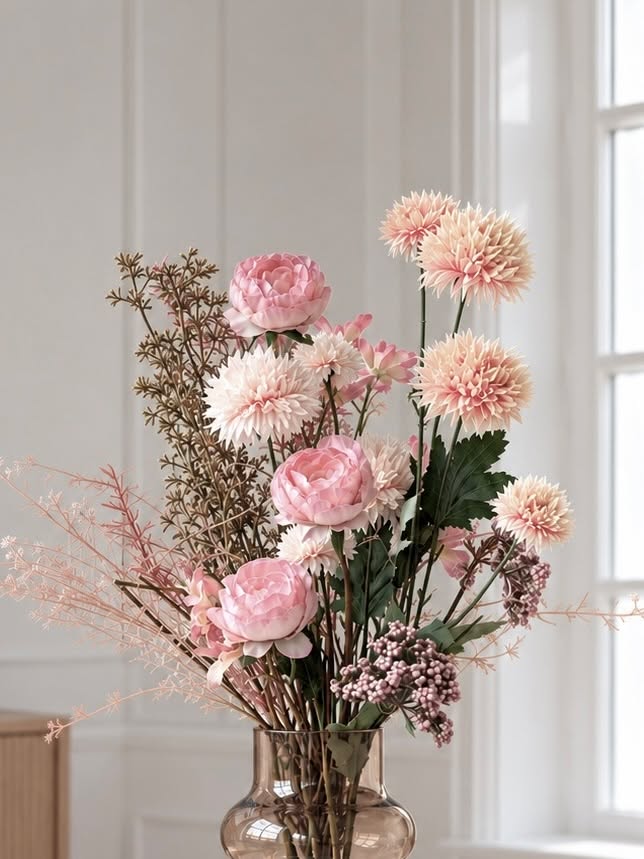 Bukett Rosa 60 cm – Kunstig Bukett