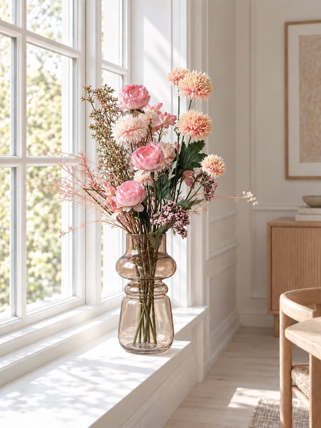 Bukett Rosa 60 cm – Kunstig Bukett