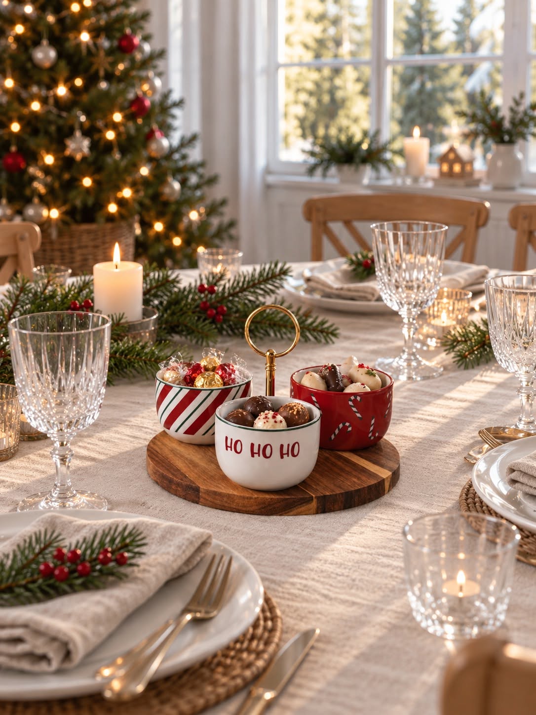 Serveringssett Jul – 3 skåler i steintøy