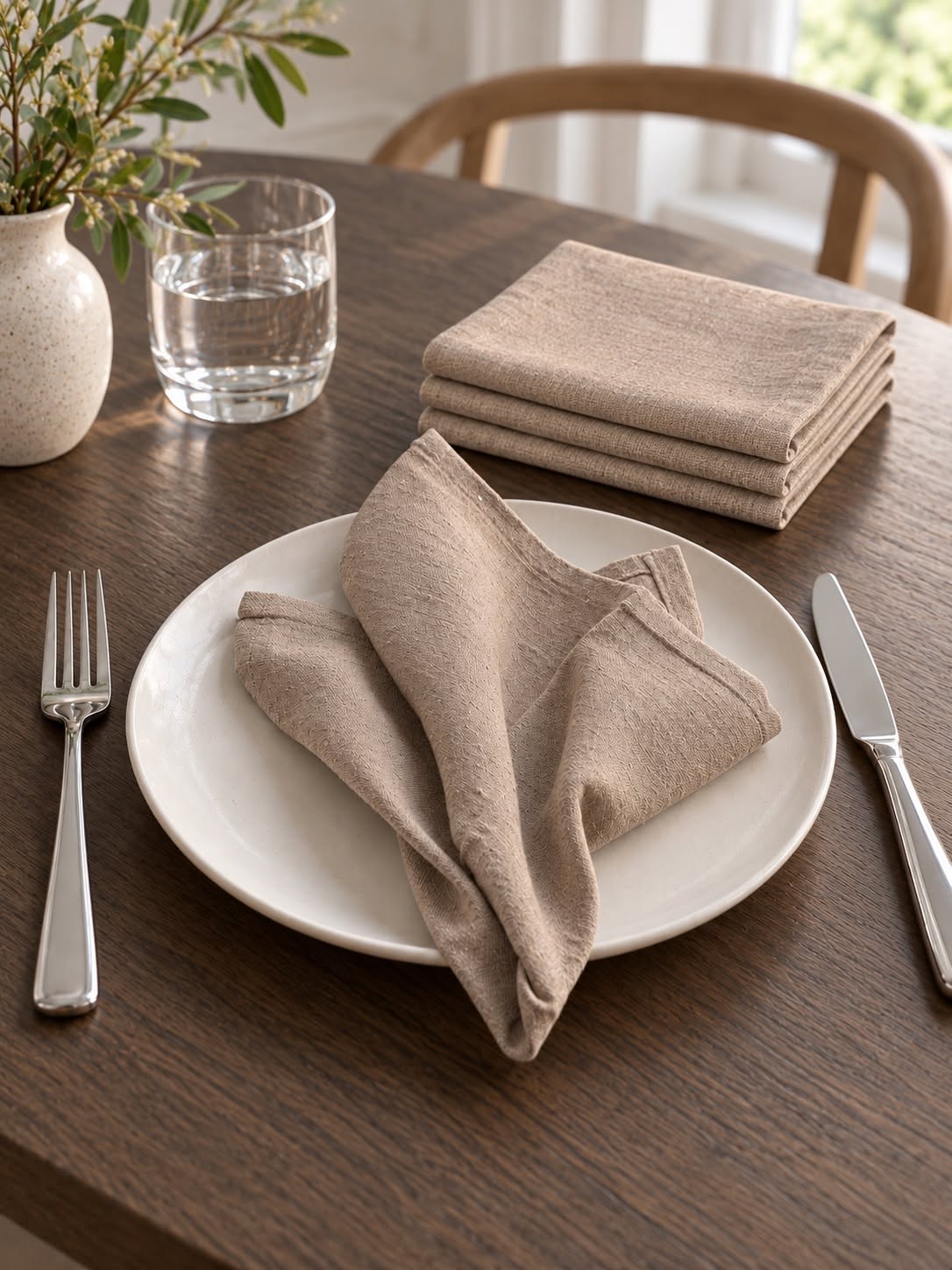 Munnservietter 4 stk - Beige
