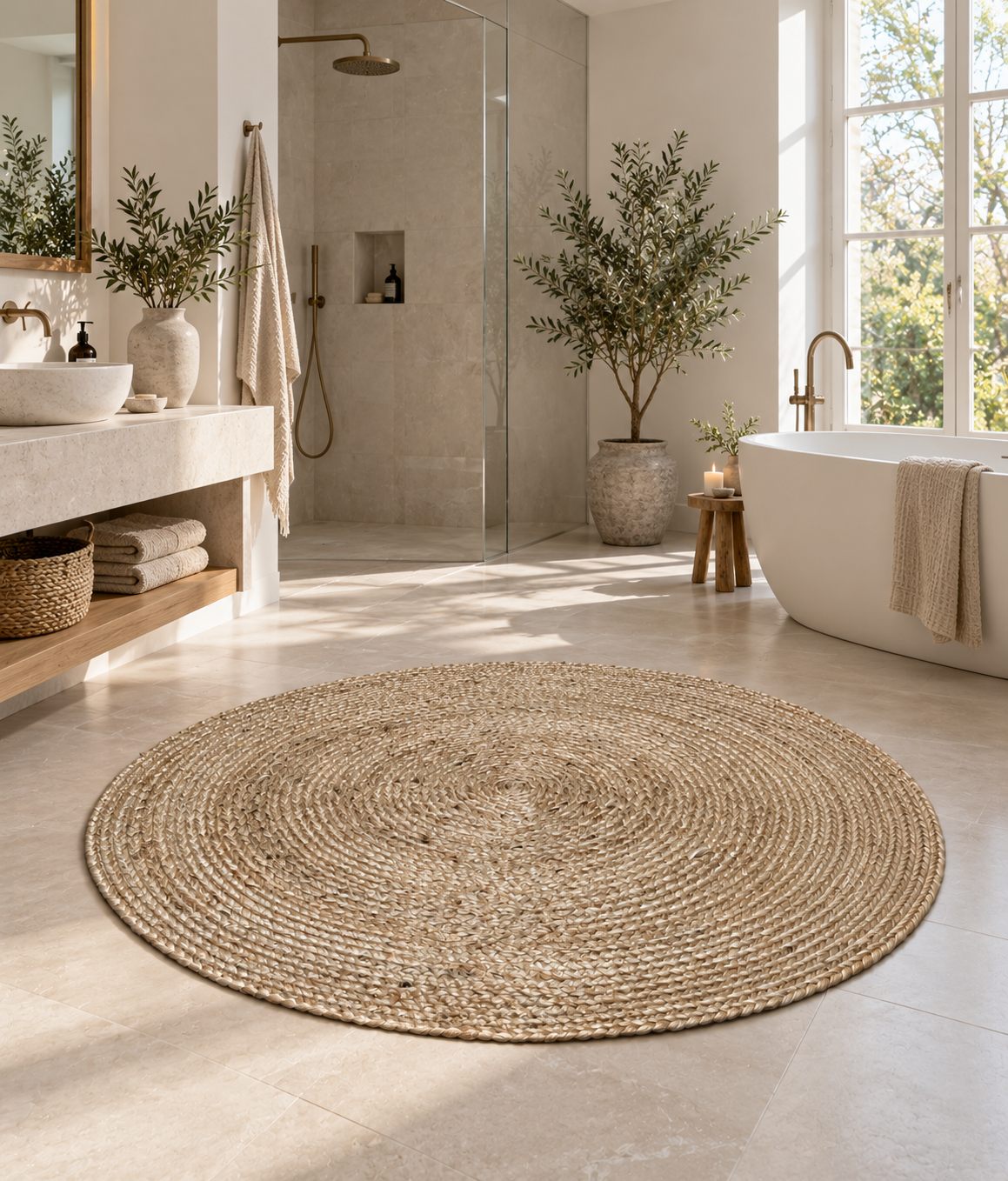Gulvteppe i Jute - Ø150 cm