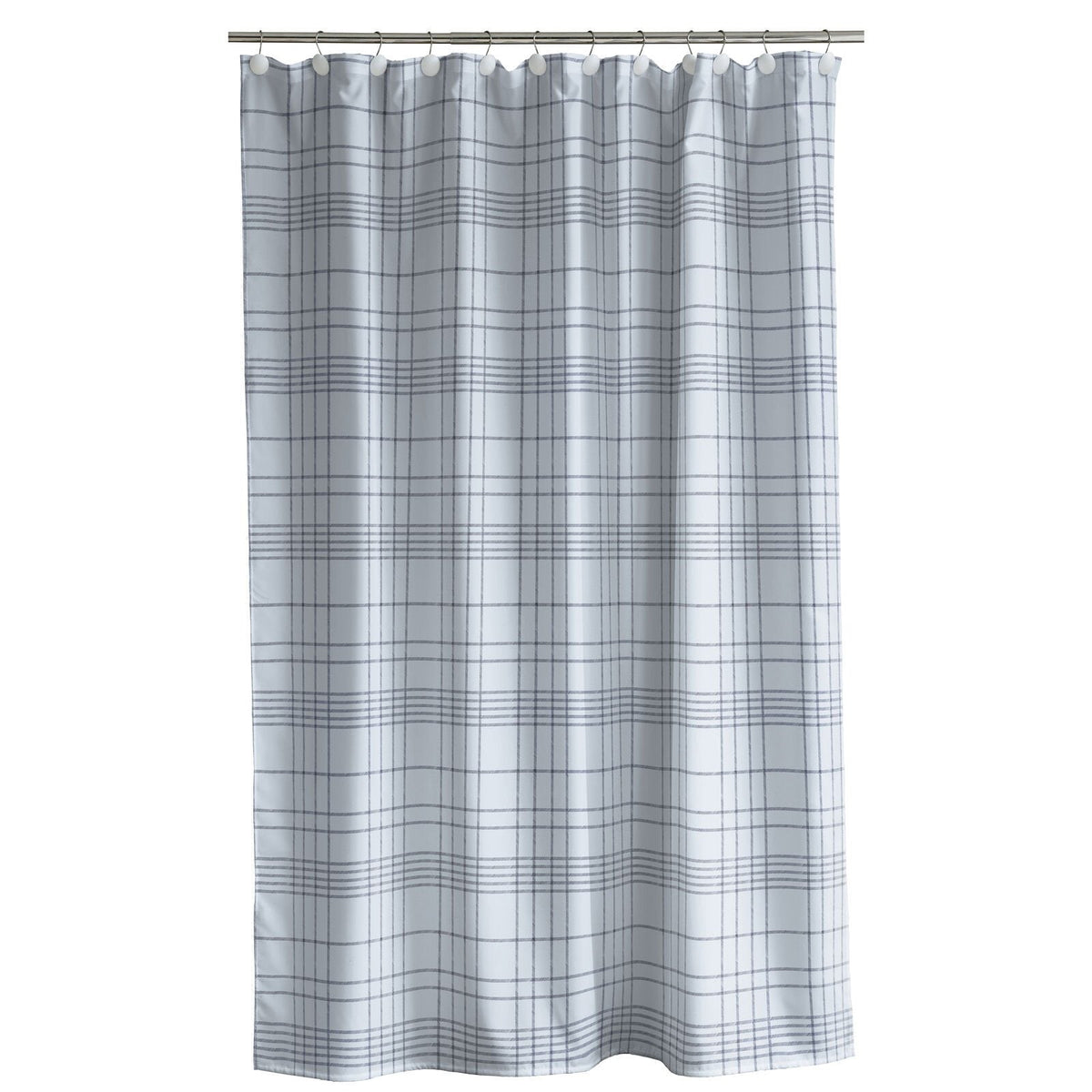 Dusjforheng - Tartan linen blue - 180 cm x 200 cm