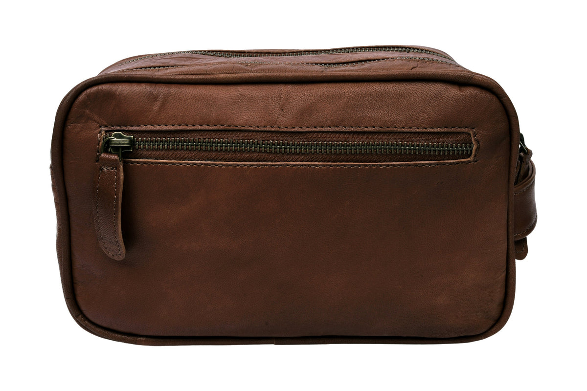 Dobbel toalettmappe Faust - Dark brown