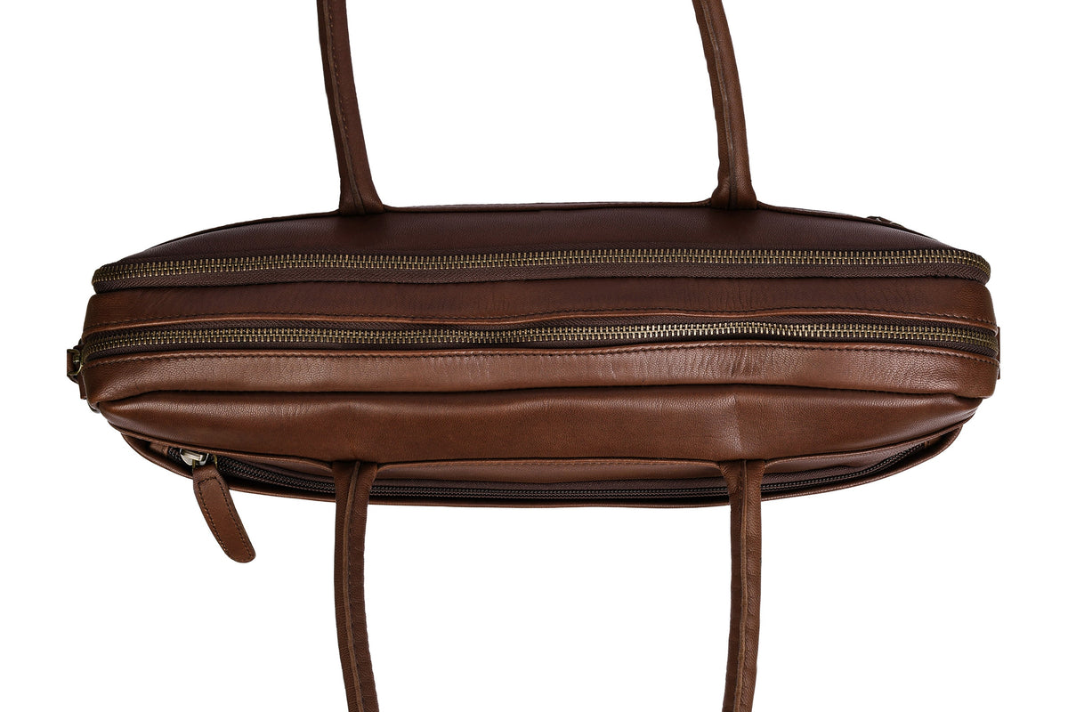 Laptopveske Faust dobbelt - Dark brown